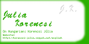 julia korencsi business card